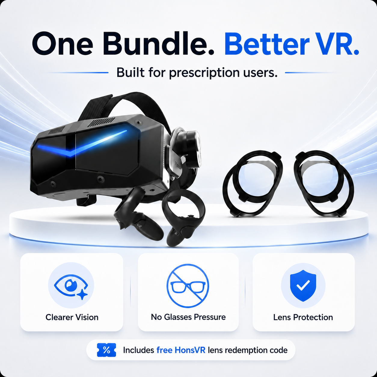 Pimax Crystal Super + حزمة مجانية من العدسات الطبية للواقع الافتراضي