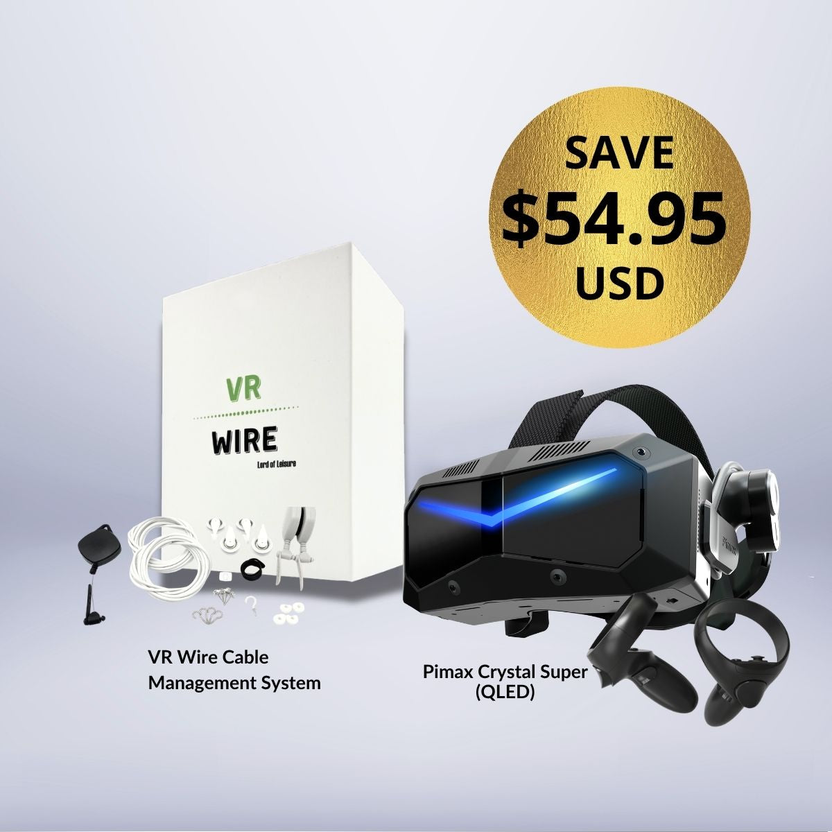 Pimax Crystal Super + حزمة مجانية لإدارة كابلات الواقع الافتراضي