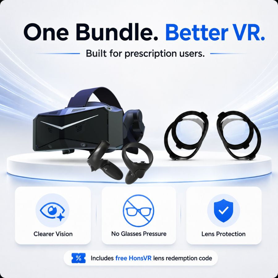 حزمة Pimax Crystal Light + عدسات HonsVR طبية مجانية